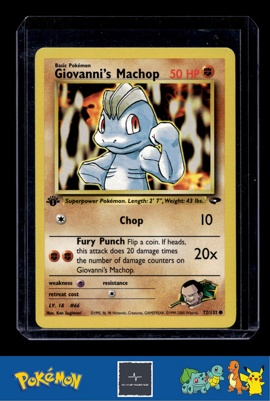 Pokemon Gym Challenge 072/132 Giovanni's Machop 1st Ed