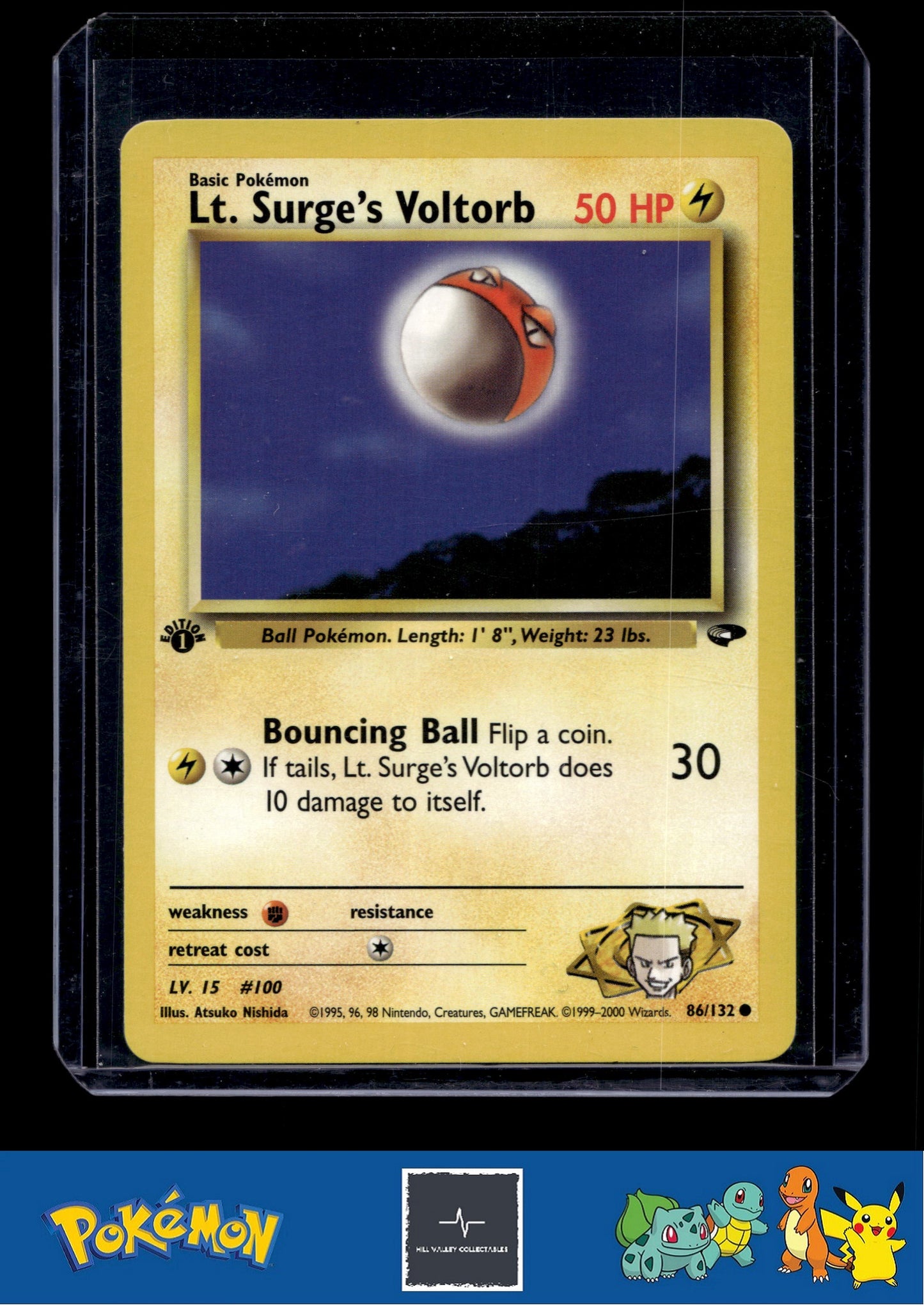 Pokemon Gym Challenge 086/132 Lt. Surge's Voltorb 1st Ed