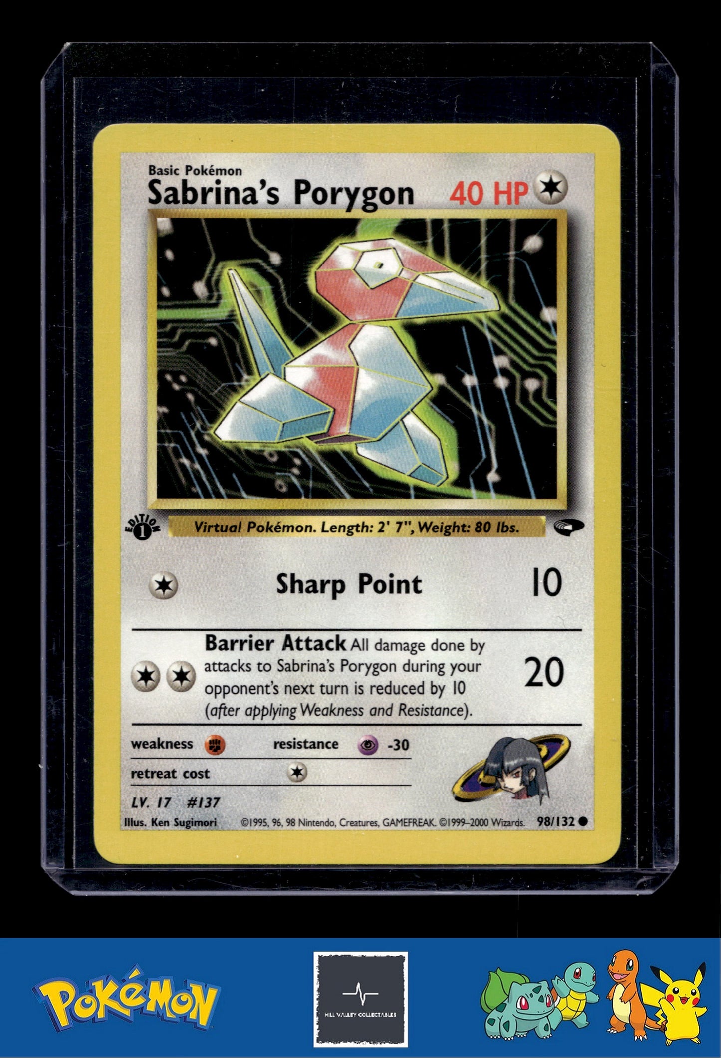 Pokemon Gym Challenge 098/132 Sabrina's Porygon 1st Ed