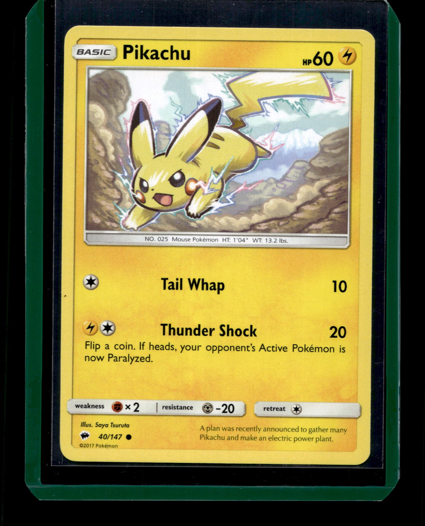 2017 Pokemon SM Burning Shadows 40/147 Pikachu