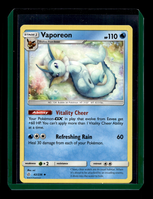 2019 Pokemon SM Cosmic Eclipse 142/236 Vaporeon