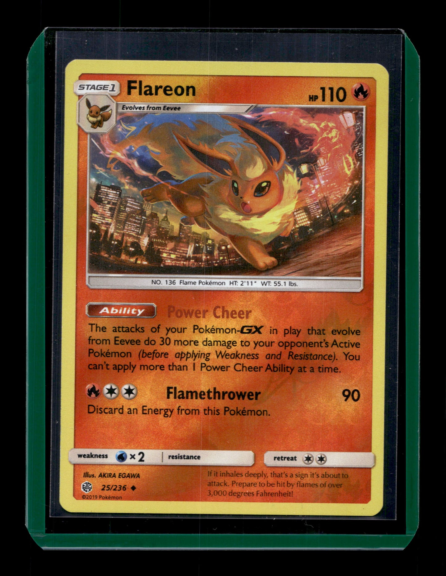 2019 Pokemon SM Cosmic Eclipse 25/236 Flareon Reverse