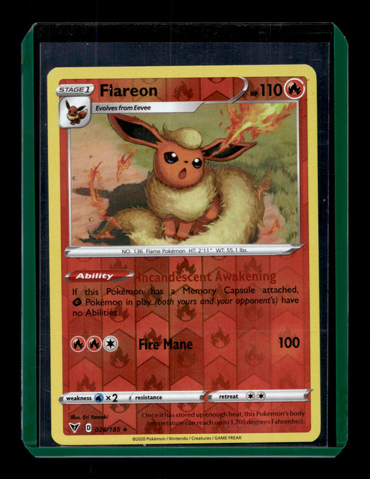 2020 Pokemon SWSH Vivid Voltage 026/185 Flareon Reverse