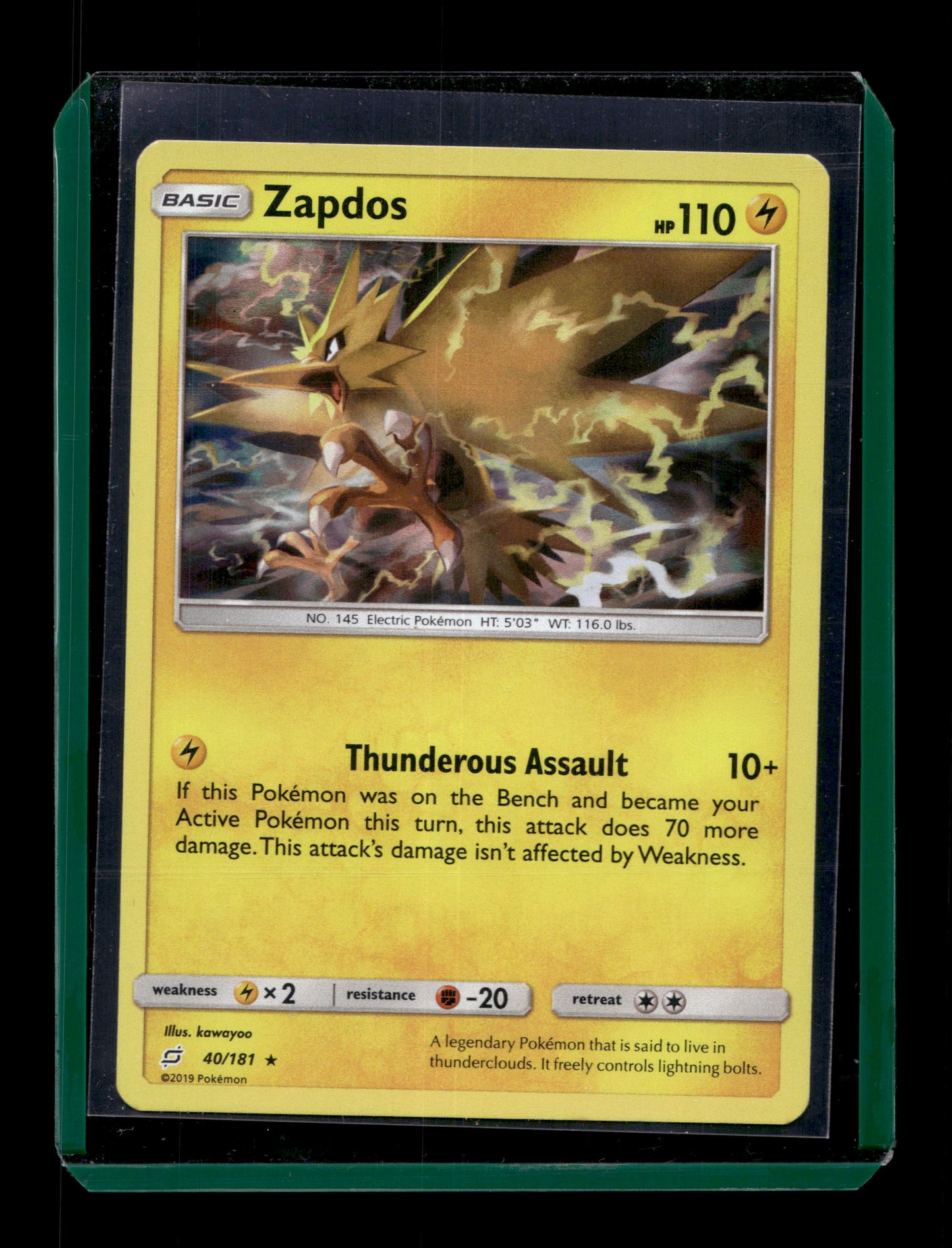 2019 SM Team Up 40/181 Zapdos Holo