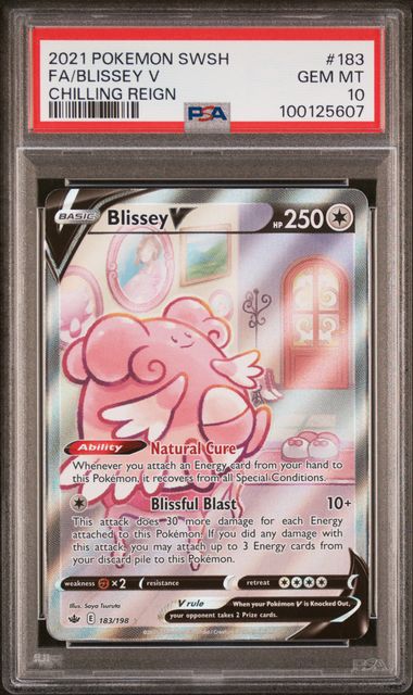 2021 Pokemon SWSH Chilling Reign 183/198 Blissey V PSA 10