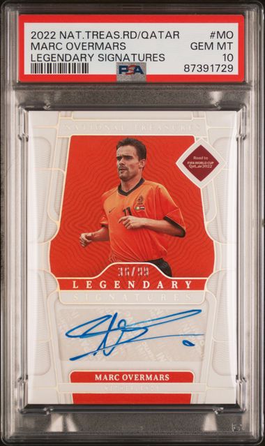 2022 National Treasures Qatar Legendary Signatures Marc Overmars PSA 10