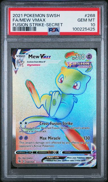 2021 Pokemon SWSH Fusion Strike 268/264 Mew VMAX PSA 10