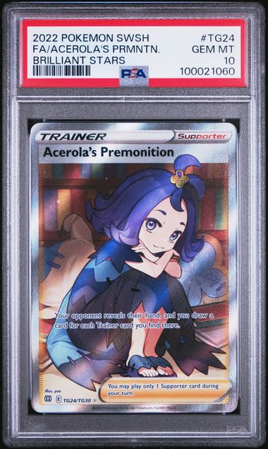 2022 Pokemon SWSH Brilliant Stars TG24/TG30 Acerola's Premonition PSA 10