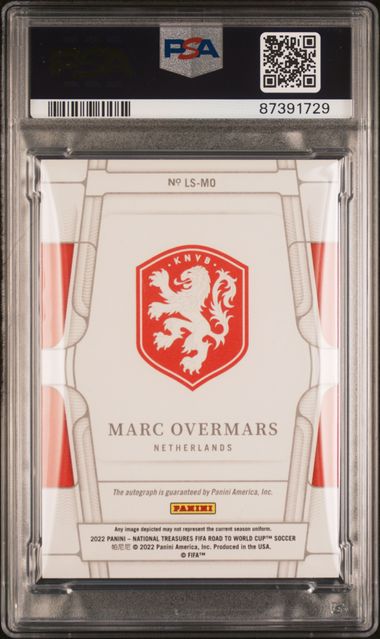 2022 National Treasures Qatar Legendary Signatures Marc Overmars PSA 10