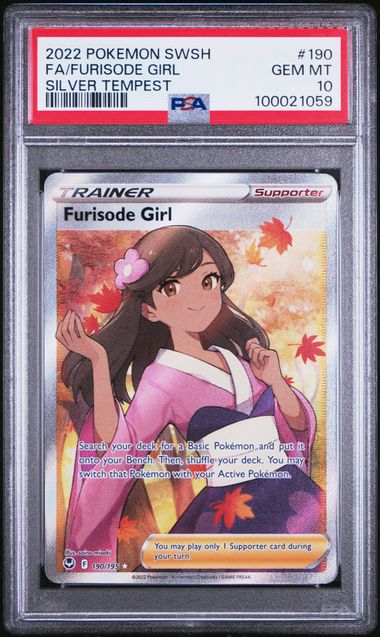 2022 Pokemon SWSH Silver Tempest 190/195 Furisode Girl PSA 10