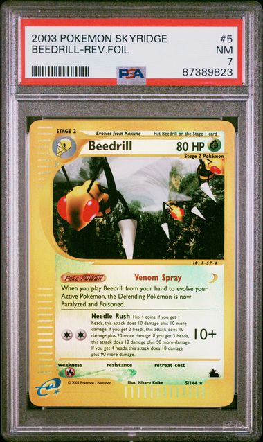 2003 Pokemon e-Series Skyridge 5/144 Beedrill Reverse PSA 7