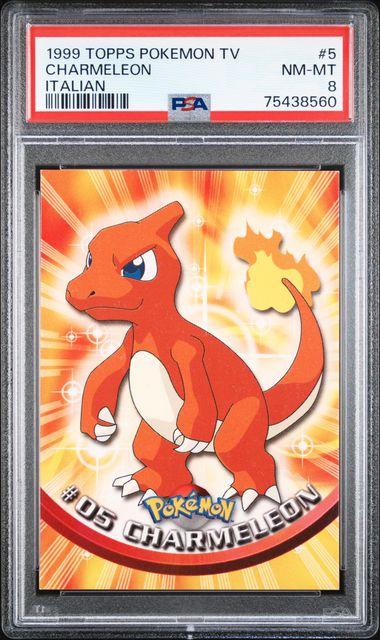 1999 Topps Pokemon TV Animation Italian 5 Charmeleon PSA 8