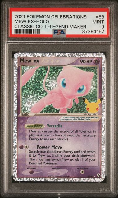 2021 Pokemon Celebrations Classic Collection 88/92 Mew ex PSA 9