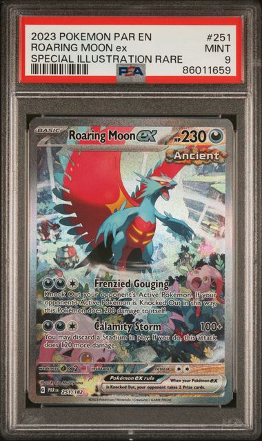 🐐 2024 Pokemon SV PARen Paradox Rift 251/182 Roaring Moon ex PSA 9