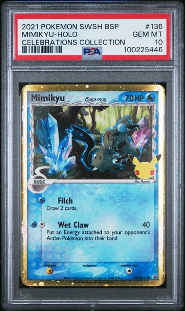 2021 Pokemon SWSH Celebrations Promo 136 Mimikyu Holo PSA 10